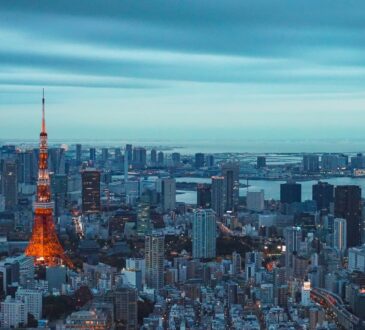 Une vue de la tour de Tokyo.