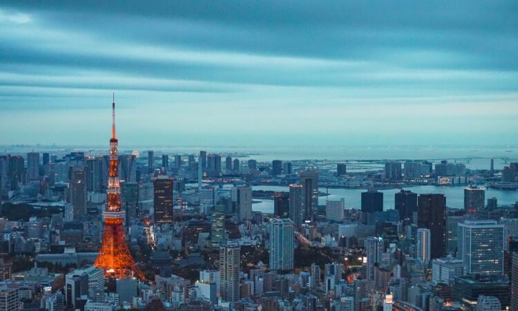 Une vue de la tour de Tokyo.