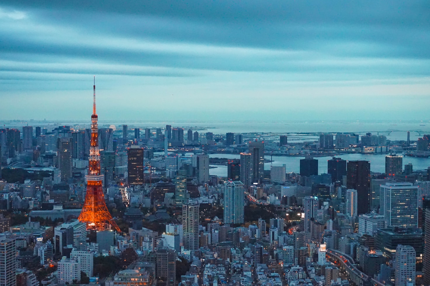 Une vue de la tour de Tokyo.