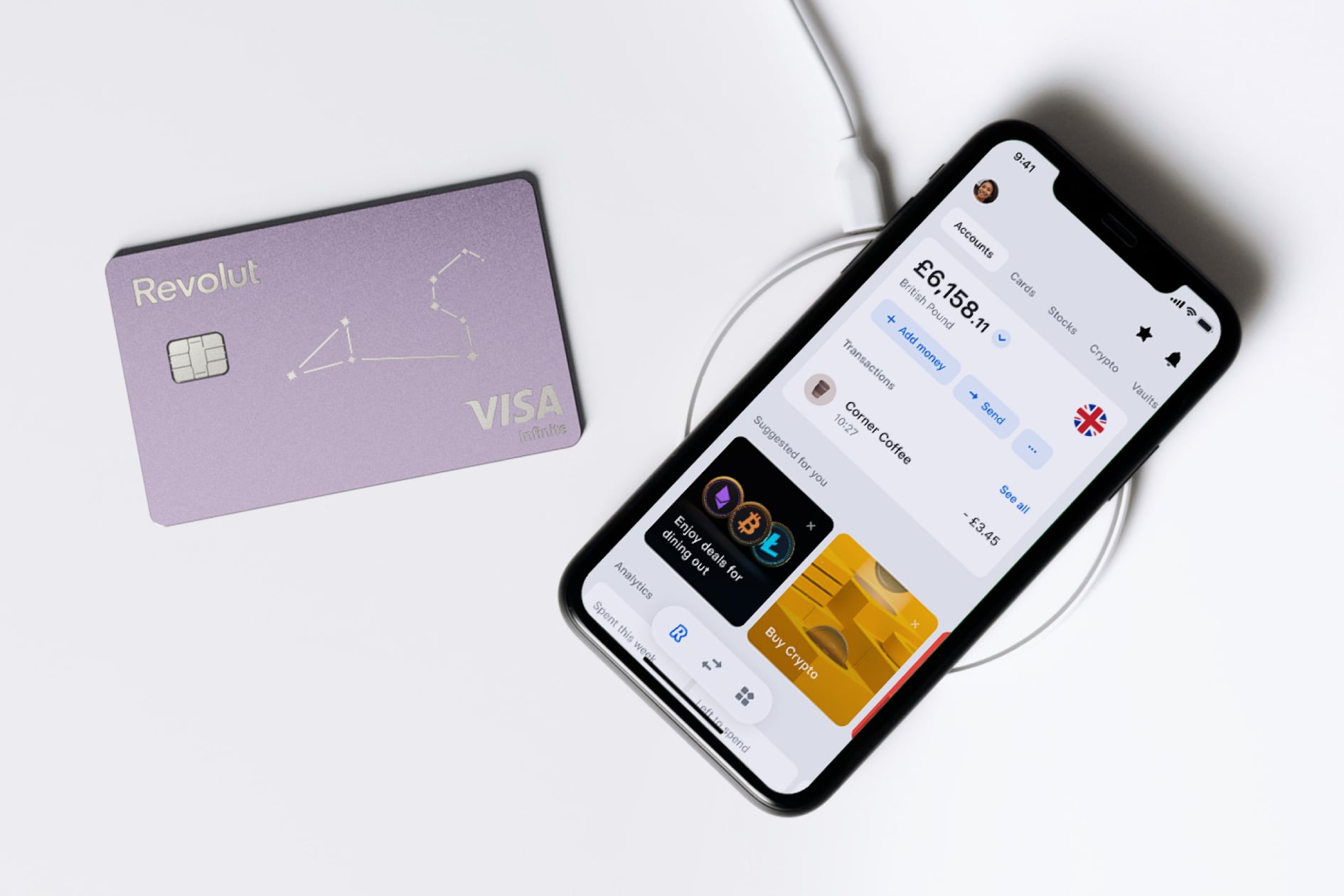 Une carte Visa et l'appli Revolut